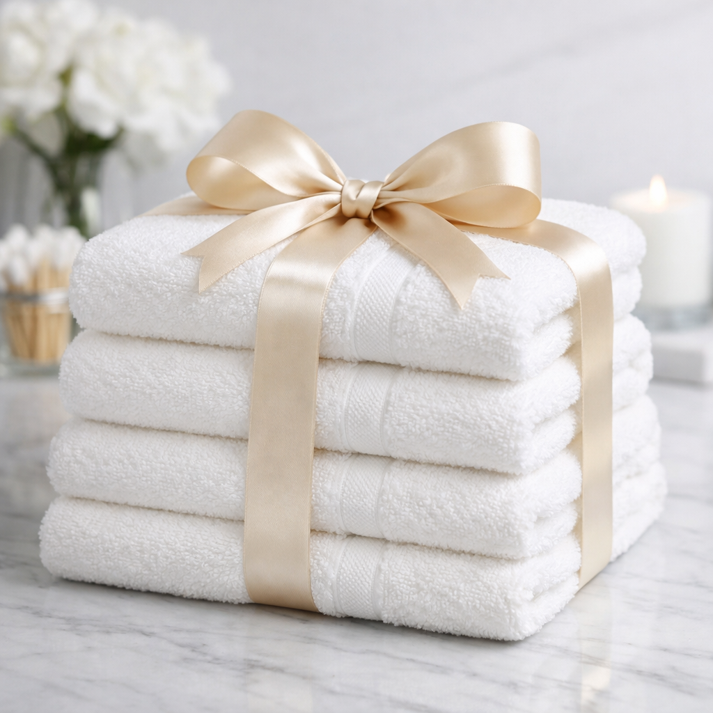 Gift wrapped towels